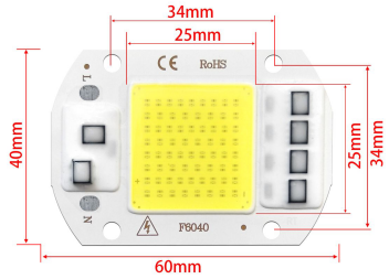 F6040WX LED Chip20W 30W 50W AC 220V 110v Smart COB lamp Bead No Need Driver for Flood Light Spotlight Outdoor Chip Lamp DIY Lighting